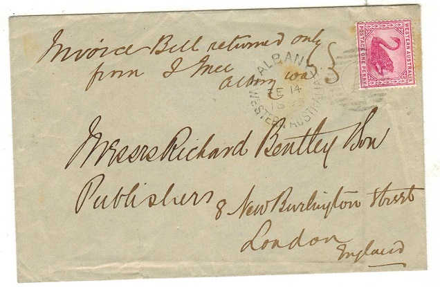 WESTERN AUSTRALIA - 1895 1d rate cover to UK used at ALBANY.
