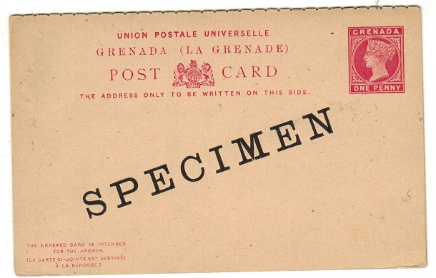GRENADA - 1886 1d + 1d carmine on buff PSRC unused SPECIMEN.  H&G 9. 