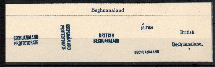 BECHUANALAND - 1885 range of Fournier overprints on piece.