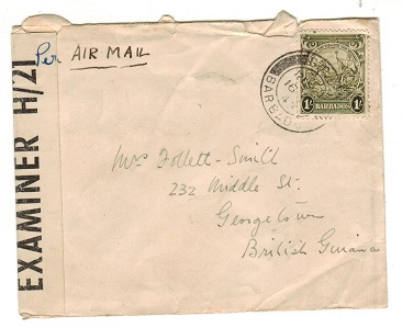 BARBADOS - 1943 1/- rate 