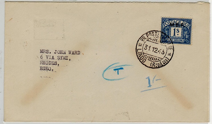 B.O.F.I.C. (Dodecanese) - 1945 unpaid 1/- (MEF) local 