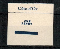 GOLD COAST - 1889 FOURNIER strike of the ONE PENNY surcharge on cream piece.