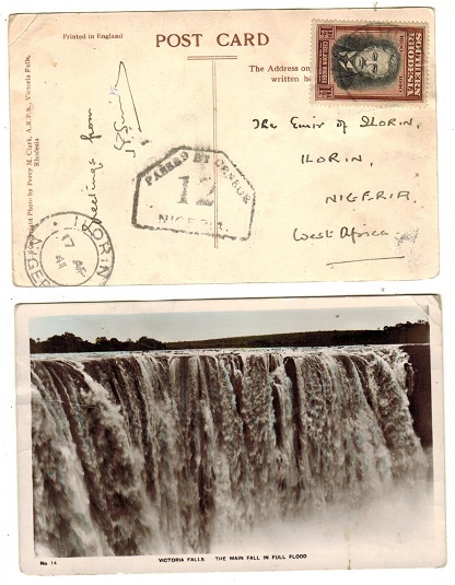 NIGERIA - 1941 inward postcard use from Southern Rhodesia with 