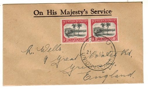 TOKELAU - 1948 2d rate cover to UK used at ATAFU/UNION ISLANDS.