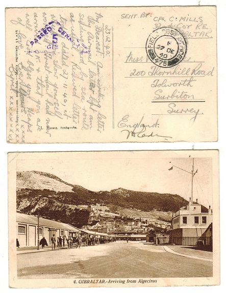 GIBRALTAR - 1940 censored 