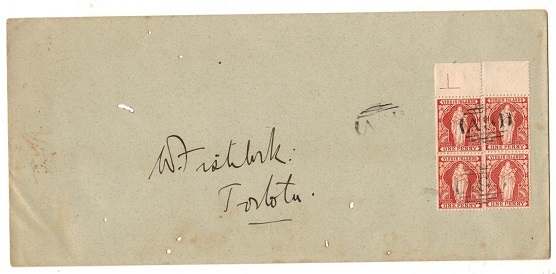 BRITISH VIRGIN ISLANDS - 1899 4d rate local cover cancelled by 