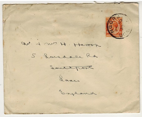 K.U.T. - 1932 20c rate cover to UK used at NGORA/UGANDA.