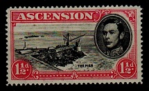 ASCENSION - 1949 1 1/2d (SG 40da) mint with DAVIT FLAW variety.