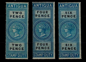 ANTIGUA - 1870 2d, 4d and 6d 