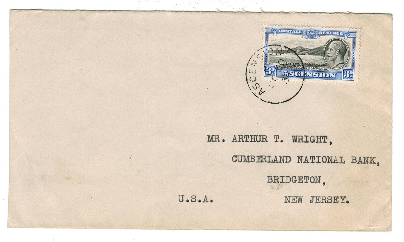 ASCENSION - 1934 3d rate cover to USA.