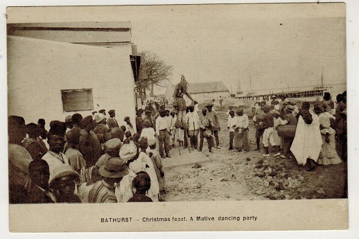 GAMBIA - 1930 (circa) unused postcard depicting Christmas Feast.