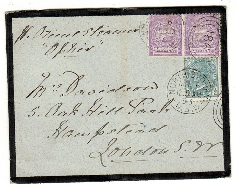 NEW SOUTH WALES - 1893 2 1/2d rate cover to UK used at NORTH SYDNEY.