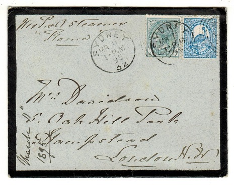 NEW SOUTH WALES - 1895 2 1/2d rate cover to UK used at SYDNEY.
