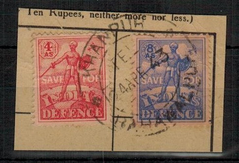 BAHAWALPUR - 1943 4as and 8as adhesives cancelled 