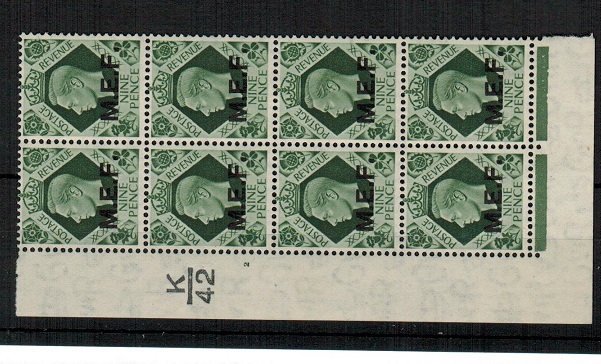 B.O.F.I.C. (MEF) - 1943 9d deep olive green fine mint 