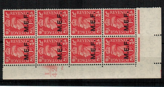 B.O.F.I.C. (MEF) - 1943 1d pale scarlet fine mint 