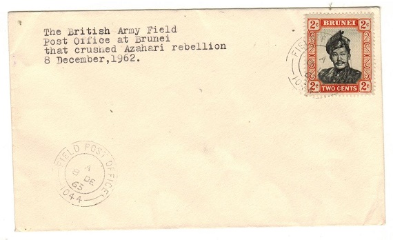 BRUNEI - 1962 use of unaddressed FIELD POST OFFICE/1044 cover.