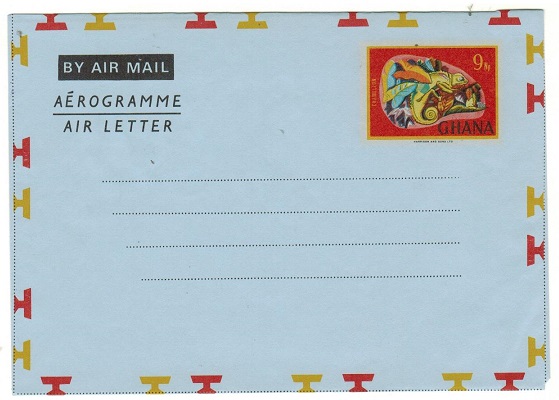 GOLD COAST - 1974 (circa) 9np air letter unused with MISSING GREEN variety.