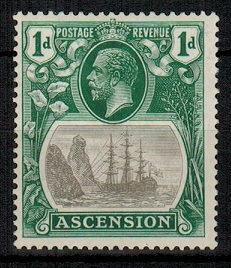 ASCENSION - 1924 1d grey black and deep blue green mint with TORN FLAG variety.  SG 11b.