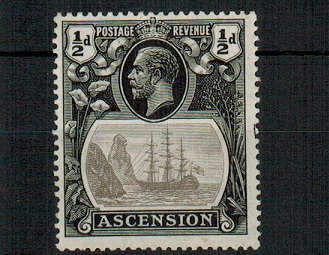 ASCENSION - 1924 1/2d grey black and black mint with CLEFT ROCK variety.  SG 10c.