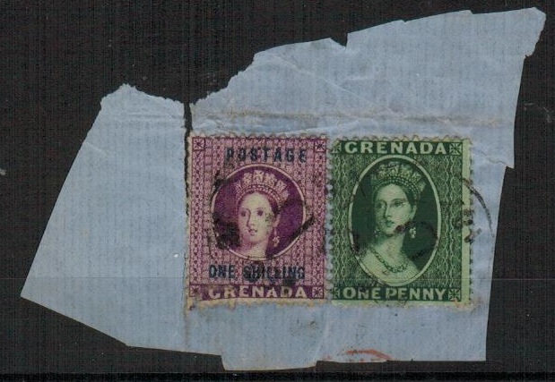 GRENADA - 1870 piece bearing 1d green and 