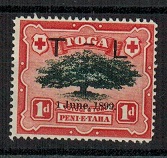 TONGA - 1899 1d black and scarlet 
