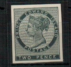PRINCE EDWARD ISLAND - 1912 (circa) RPS reprinted 2d IMPERFORATE PLATE PROOF in black.