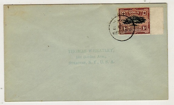 TONGA - 1903 1d (oxidised) on cover to USA used at NUKUALOFA.