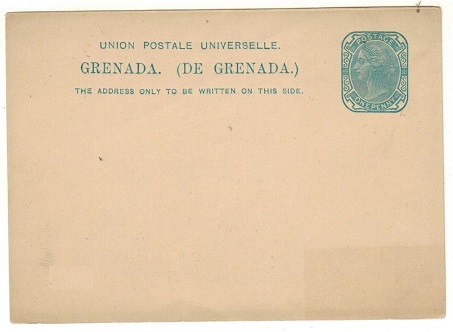 GRENADA - 1881 1d light blue PSC unused.  H&G 1.