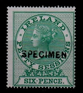 IRELAND - 1862 6d green U/M PETTY SESSIONS adhesive overprinted SPECIMEN.