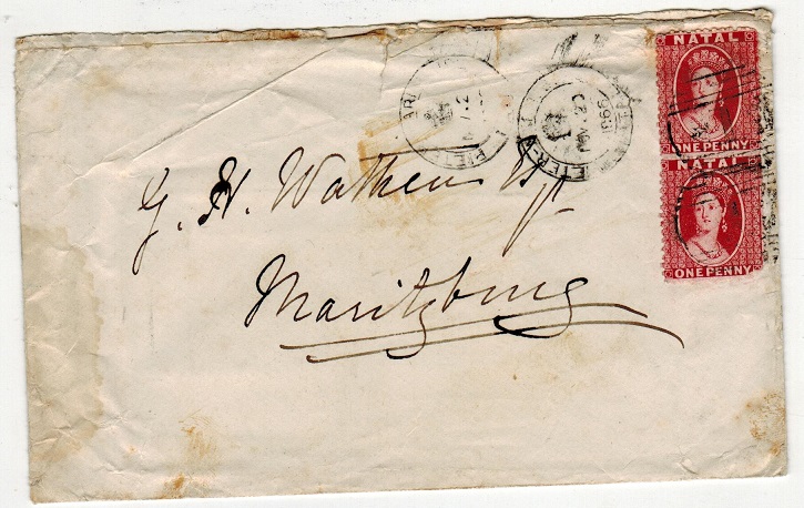 NATAL - 1866 2d rate local cover used at PIETERMARITZBURG. 