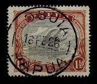PAPUA - 1925 1 1/2d (SG 95d) cancelled LOSUIA/PAPUA with POSTACE variety.