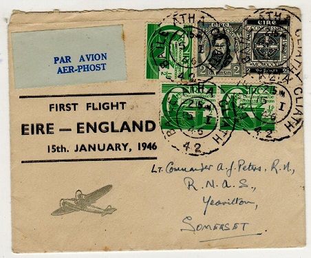 IRELAND - 1946 illustrated first flight cover to UK.