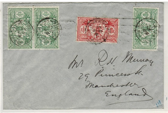 NEW HEBRIDES - 1912 2 1/2d rate cover to UK used at PORT VILA.