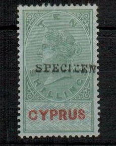 CYPRUS - 1881 10/- green 