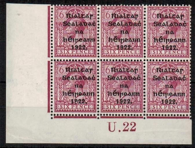 IRELAND - 1922 6d reddish purple 