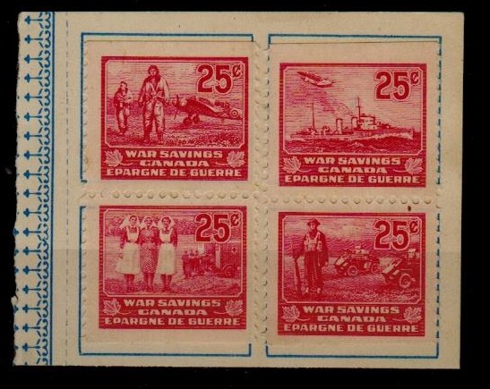 CANADA - 1942 (circa) four 25c red 