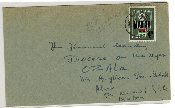 BIAFRA - 1968 4d rate local cover used at OKIJA ONITSHA.