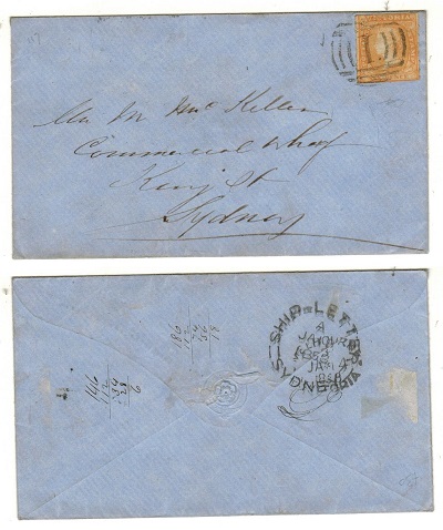 VICTORIA - 1857 6d rate local cover.