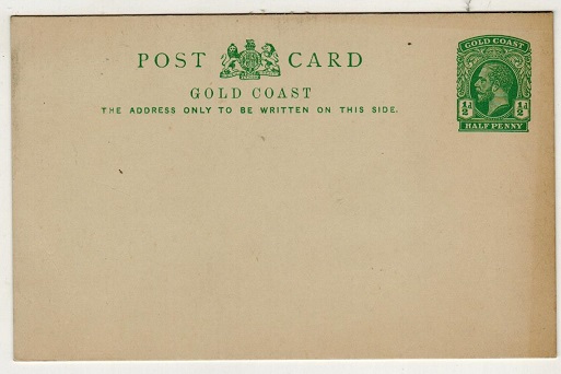 GOLD COAST - 1916 1/2d green PSC unused.  H&G 7.