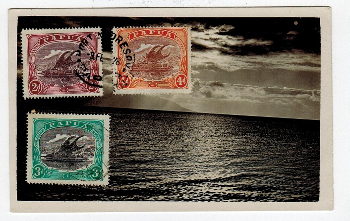 PAPUA - 1928 philatelic use of postcard from PORT MORESBY.