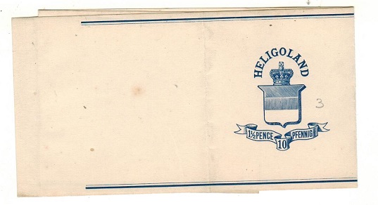 HELIGOLAND - 1878  1 1/2p/10pf Blue on white postal stationery wrapper unused.  H&G 3.
