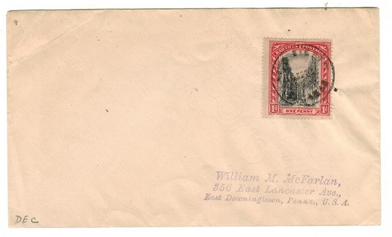 BAHAMAS - 1927 1d rate cover to USA used at THE BIGHT.