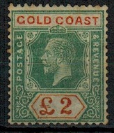 GOLD COAST - 1921 2 green and orange forgery in mint condition.  SG 102.