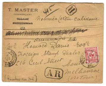 NEW CALEDONIA - 1911 cover with 