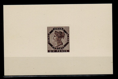 PRINCE EDWARD ISLAND - 1861 6d reprinted DIE PROOF in brown.