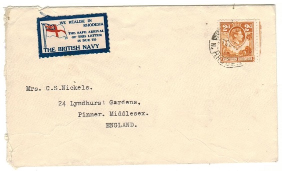 NORTHERN RHODESIA - 1941 2d rate cover to UK with 