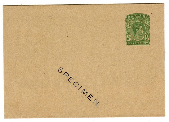BERMUDA - 1937 1/2d green postal stationery wrapper unused SPECIMEN.  H&G 8.