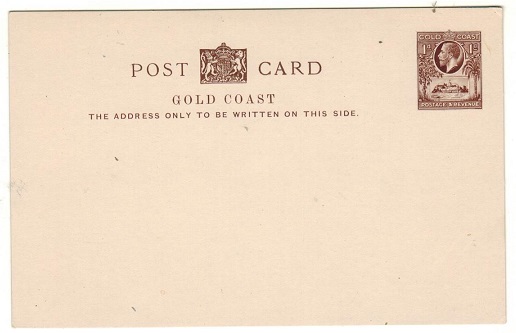 GOLD COAST - 1928 1d brown (castle) PSC unused. H&G 11.