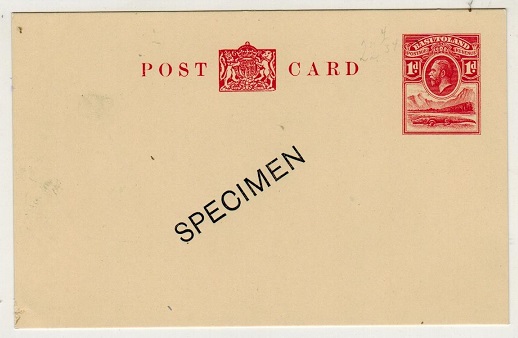 BASUTOLAND - 1933 1d red PSC unused SPECIMEN.  H&G 1.